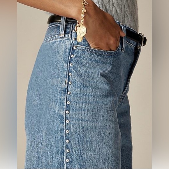 J.Crew Studded Lower Rise Wide Leg Jean 1984 - Picture 3 of 12